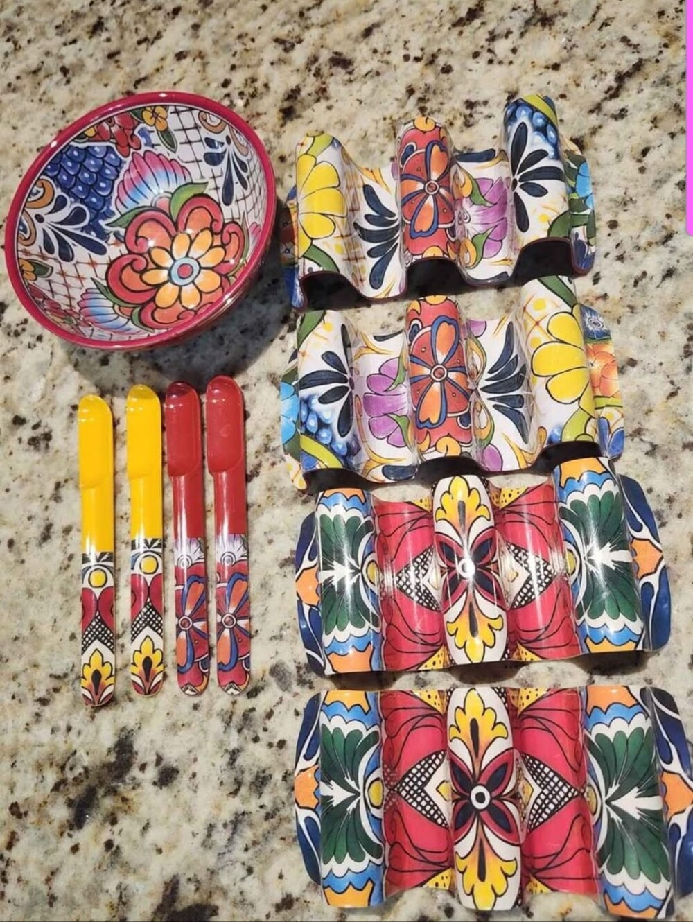 Colorful Floral Taco Kit - Yellow, Red, Blue